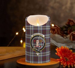 ScotsTee Shop Scottish McCulloch Dress Crest Tartan Flameless Candles