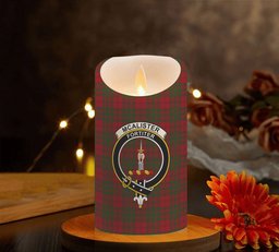 ScotsTee Shop Scottish McAlister of Glenbarr Crest Tartan Flameless Candles