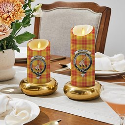 ScotsTee Shop Scottish McMillan Dress Modern Crest Tartan Flameless Candles