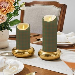ScotsTee Shop Scottish McAlister of Glenbarr Hunting Modern Crest Tartan Flameless Candles