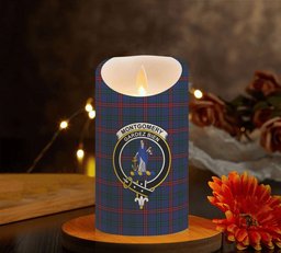 ScotsTee Shop Scottish Montgomery of Ayrshire Modern Crest Tartan Flameless Candles