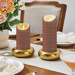 ScotsTee Shop Scottish Ogilvie (Ogilvy) Ancient Crest Tartan Flameless Candles