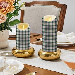 ScotsTee Shop Scottish McNaughton Dress Modern Crest Tartan Flameless Candles