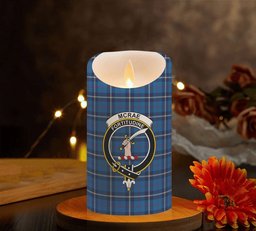 ScotsTee Shop Scottish McRae of America Modern Crest Tartan Flameless Candles