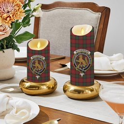 ScotsTee Shop Scottish McPherson of Cluny Crest Tartan Flameless Candles
