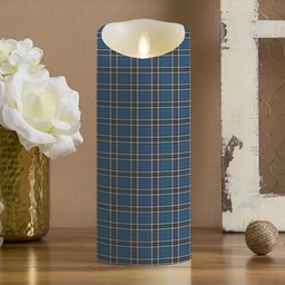 ScotsTee Shop Scottish Thomson Dress Blue Crest Tartan Flameless Candles