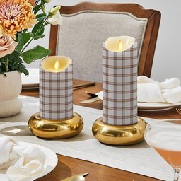 ScotsTee Shop Scottish Young Christina Modern Crest Tartan Flameless Candles