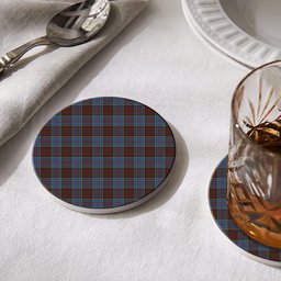 ScotsTee Shop Scottish Anderson Highland Society of London Tartan Drinks Coasters – Wood, Rubber, Ceramic