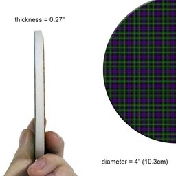 ScotsTee Shop Scottish Abercrombie Wilsons No 2-64 Tartan Drinks Coasters – Wood, Rubber, Ceramic