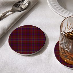 ScotsTee Shop Scottish Anderson of Kinnedear Red Tartan Drinks Coasters – Wood, Rubber, Ceramic