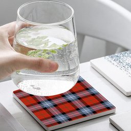 ScotsTee Shop Scottish Baillie of Polkemmet Red Ancient Tartan Drinks Coasters – Wood, Rubber, Ceramic