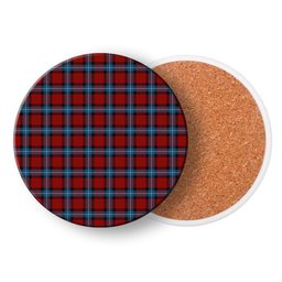 ScotsTee Shop Scottish Baillie of Polkemmet Red Tartan Drinks Coasters – Wood, Rubber, Ceramic