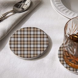 ScotsTee Shop Scottish Baillie Dress Modern Clan Tartan Drinks Coasters – Wood, Rubber, Ceramic