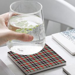 ScotsTee Shop Scottish Bruce of Kinnaird Modern Tartan Drinks Coasters – Wood, Rubber, Ceramic