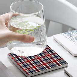 ScotsTee Shop Scottish Bell Border (Bell Southern Bell Modern Tartan Drinks Coasters – Wood, Rubber, Ceramic