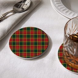ScotsTee Shop Scottish Buchanan of Leny Tartan Drinks Coasters – Wood, Rubber, Ceramic