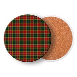 ScotsTee Shop Scottish Buchanan of Leny Tartan Drinks Coasters – Wood, Rubber, Ceramic