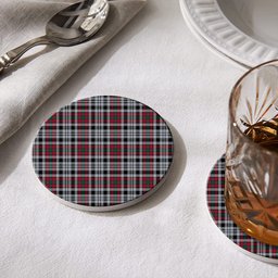 ScotsTee Shop Scottish Borthwick Dress Modern Tartan Drinks Coasters – Wood, Rubber, Ceramic