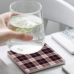 ScotsTee Shop Scottish Cameron of Erracht Dress Modern Tartan Drinks Coasters – Wood, Rubber, Ceramic