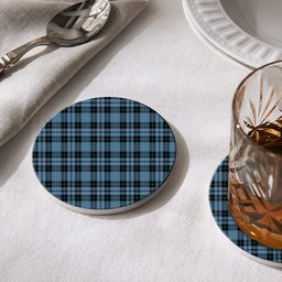 ScotsTee Shop Scottish Clark (Clergy Ancient Clan Tartan Drinks Coasters – Wood, Rubber, Ceramic
