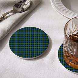 ScotsTee Shop Scottish Campbell of Argyll Ancient Tartan Drinks Coasters – Wood, Rubber, Ceramic