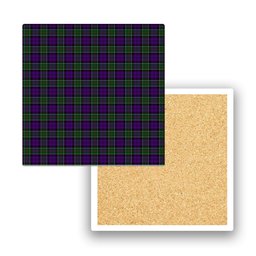 ScotsTee Shop Scottish Colquhoun 3 Tartan Drinks Coasters – Wood, Rubber, Ceramic