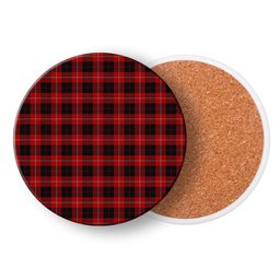 ScotsTee Shop Scottish Cunningham Tartan Drinks Coasters – Wood, Rubber, Ceramic