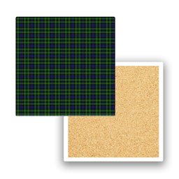 ScotsTee Shop Scottish Campbell of Breadalbane 2 Tartan Drinks Coasters – Wood, Rubber, Ceramic