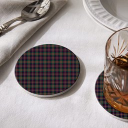 ScotsTee Shop Scottish Cameron Highlanders of Ottawa Tartan Drinks Coasters – Wood, Rubber, Ceramic
