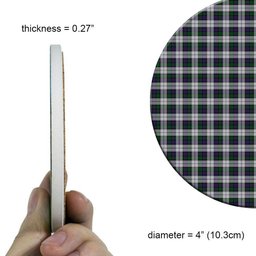 ScotsTee Shop Scottish Campbell of Cawdor Dress Tartan Drinks Coasters – Wood, Rubber, Ceramic