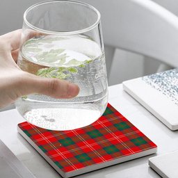 ScotsTee Shop Scottish Chisholm of Strathglass Modern Tartan Drinks Coasters – Wood, Rubber, Ceramic