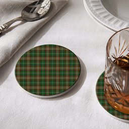 ScotsTee Shop Scottish Corcoran of Sherbrooke Tartan Drinks Coasters – Wood, Rubber, Ceramic