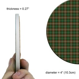 ScotsTee Shop Scottish Corcoran of Sherbrooke Tartan Drinks Coasters – Wood, Rubber, Ceramic