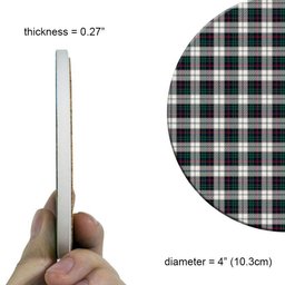 ScotsTee Shop Scottish Campbell of Cawdor Dress Modern Tartan Drinks Coasters – Wood, Rubber, Ceramic