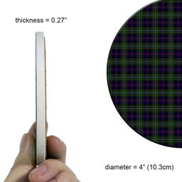 ScotsTee Shop Scottish Clark of Ulva Tartan Drinks Coasters – Wood, Rubber, Ceramic