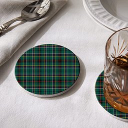 ScotsTee Shop Scottish Duncan of Sketraw Modern Tartan Drinks Coasters – Wood, Rubber, Ceramic