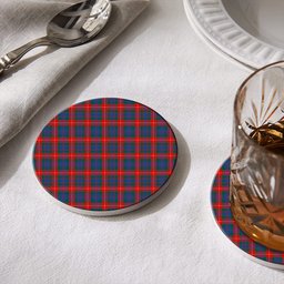 ScotsTee Shop Scottish Fraser of Lovat Modern Tartan Drinks Coasters – Wood, Rubber, Ceramic