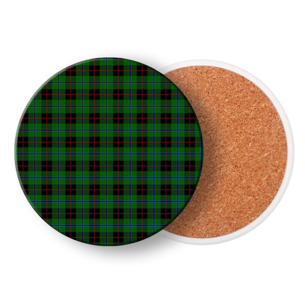 ScotsTee Shop Scottish Douglas Black Tartan Drinks Coasters – Wood, Rubber, Ceramic