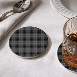 ScotsTee Shop Scottish Douglas Grey Vestiarium Scoticum Tartan Drinks Coasters – Wood, Rubber, Ceramic