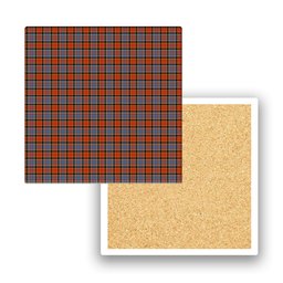 ScotsTee Shop Scottish Dalrymple of Castleton Ancient Tartan Drinks Coasters – Wood, Rubber, Ceramic