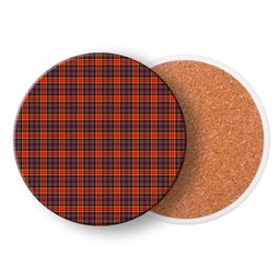 ScotsTee Shop Scottish Dalrymple of Castleton Modern Tartan Drinks Coasters – Wood, Rubber, Ceramic