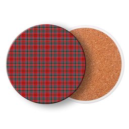 ScotsTee Shop Scottish Donald of Lochmaddy Modern Tartan Drinks Coasters – Wood, Rubber, Ceramic