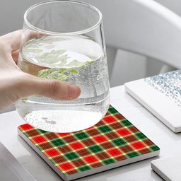 ScotsTee Shop Scottish Gibsone Tartan Drinks Coasters – Wood, Rubber, Ceramic