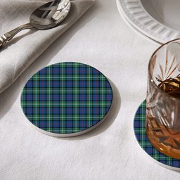 ScotsTee Shop Scottish Davidson of Tulloch SC Tartan Drinks Coasters – Wood, Rubber, Ceramic