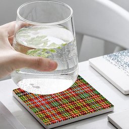 ScotsTee Shop Scottish Drummond of Strathallan Ancient Tartan Drinks Coasters – Wood, Rubber, Ceramic