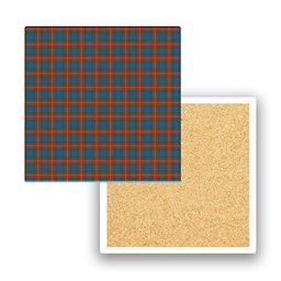 ScotsTee Shop Scottish Fraser of Lovat Ancient Tartan Drinks Coasters – Wood, Rubber, Ceramic