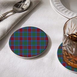 ScotsTee Shop Scottish Fraser of Altyre Ancient Tartan Drinks Coasters – Wood, Rubber, Ceramic