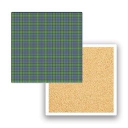 ScotsTee Shop Scottish Dalrymple SC Tartan Drinks Coasters – Wood, Rubber, Ceramic