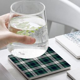ScotsTee Shop Scottish Forbes Dress Modern Tartan Drinks Coasters – Wood, Rubber, Ceramic