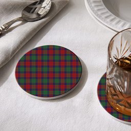 ScotsTee Shop Scottish Fraser of Altyre Modern Tartan Drinks Coasters – Wood, Rubber, Ceramic